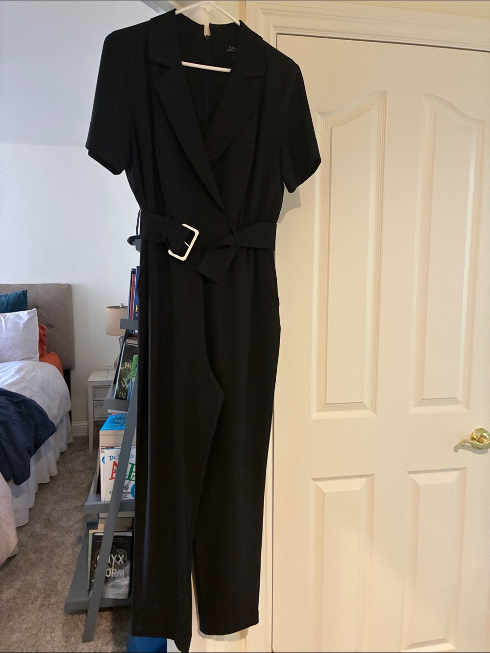 Tahari Women's Black Belted Jumpsuit
